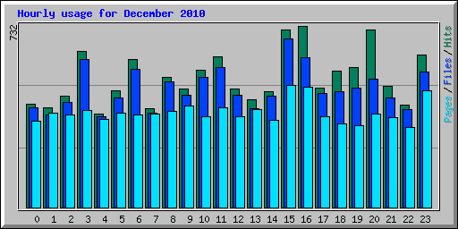 Hourly usage for December 2010