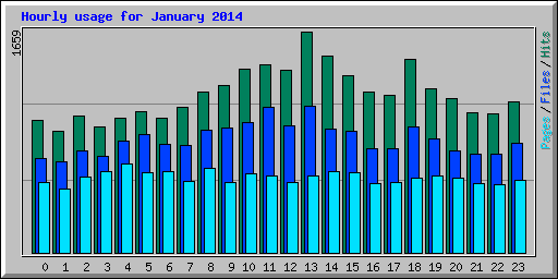 Hourly usage for January 2014