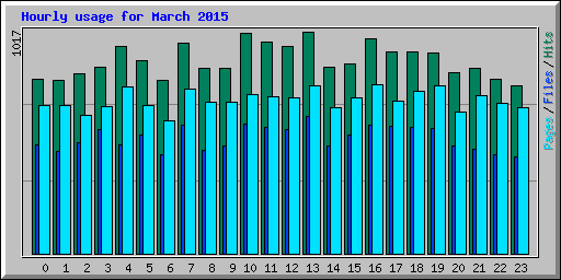 Hourly usage for March 2015
