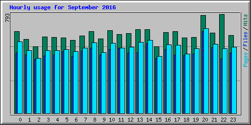 Hourly usage for September 2016