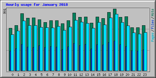 Hourly usage for January 2018