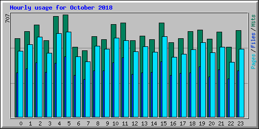 Hourly usage for October 2018