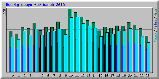 Hourly usage for March 2019