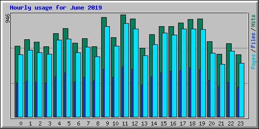Hourly usage for June 2019