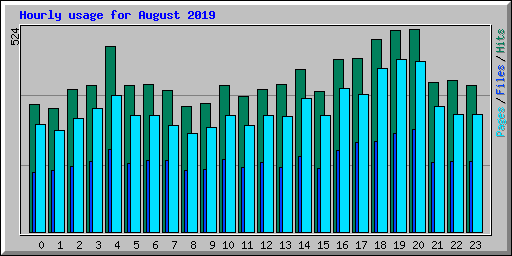 Hourly usage for August 2019