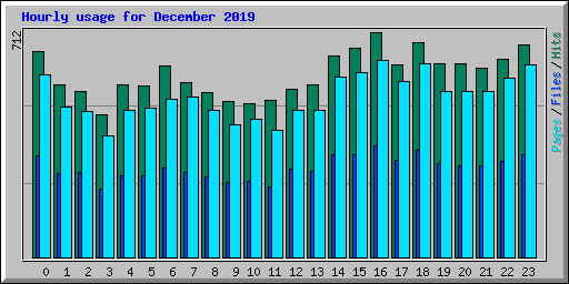 Hourly usage for December 2019