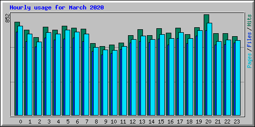 Hourly usage for March 2020