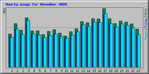 Hourly usage for November 2020